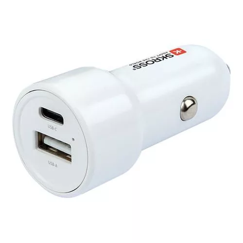 Autós töltő, USB-C kábellel, 1xUSB-A, 1xUSB-C PD, 65W, SKROSS
