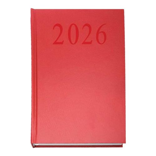 Naptár, tervező, A5, napi, 2026, bordó