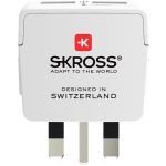 Adapter, Egyesült Királyságba utazóknak, USB, földelt, SKROSS