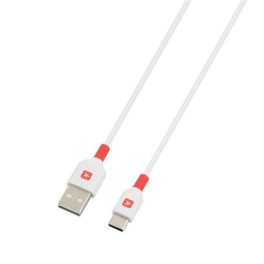 Töltőkábel, USB-A/USB-C,  2m, SKROSS, fehér