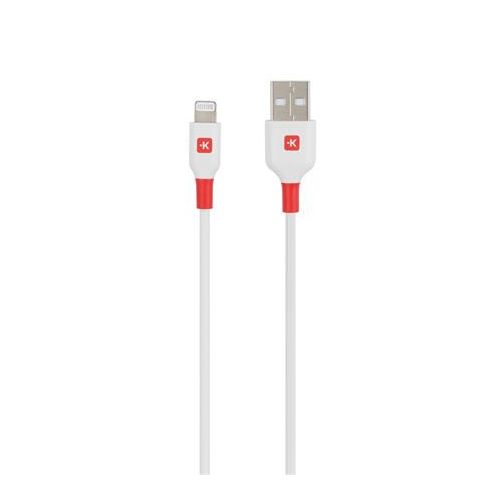 Töltőkábel, USB-A/Lightning (Apple),  1,2m, SKROSS, fehér