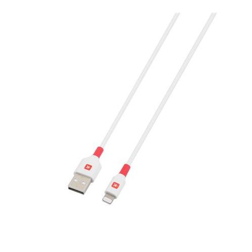 Töltőkábel, USB-A/Lightning (Apple),  2m, SKROSS, fehér