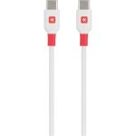 Töltőkábel, USB-C/USB-C, 1,2m, SKROSS, fehér