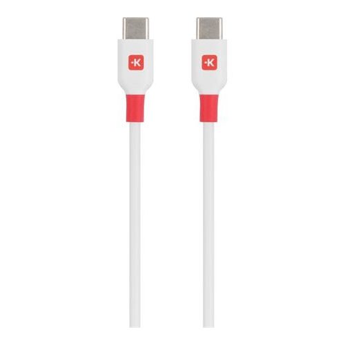 Töltőkábel, USB-C/USB-C, 1,2m, SKROSS, fehér