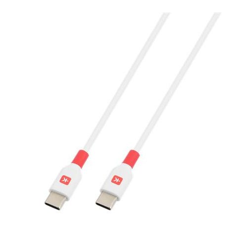 Töltőkábel, USB-C/USB-C, 2m, SKROSS, fehér