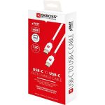 Töltőkábel, USB-C/USB-C, gyorstöltés, 1,2m, SKROSS, fehér