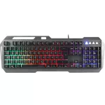 Billentyűzet, vezetékes, gaming, fém, USB, HUN, SPEEDLINK "LUNERA RGB Rainbow", fekete