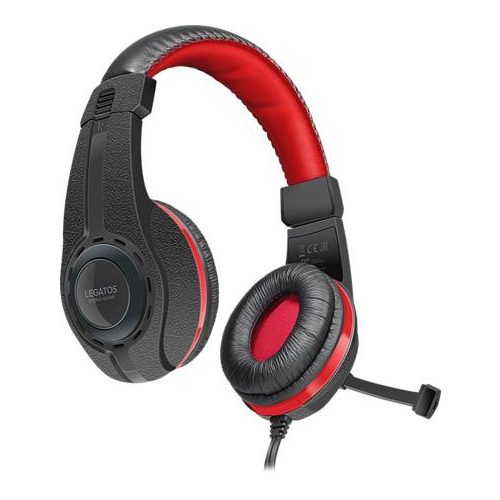 Fejhallgató, mikrofonnal, vezetékes, gaming, 3,5 mm jack, SPEEDLINK "Legatos", fekete-piros