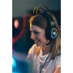 Fejhallgató, mikrofonnal, vezetékes, gaming, 2x3.5 mm jack + USB-A, SPEEDLINK "Voltor LED", fekete