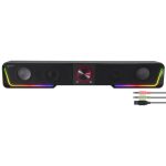Hangszóró, 12W, 2x3.5 mm jack + USB-A, SPEEDLINK "GRAVITY RGB Stereo Soundbar", fekete