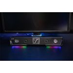 Hangszóró, 12W, 2x3.5 mm jack + USB-A, SPEEDLINK "GRAVITY RGB Stereo Soundbar", fekete