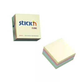   Öntapadó kockatömb, 76x76mm, 400 lap, STICK N, pasztell szivárvány