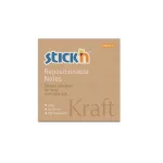 Öntapadó jegyzettömb, 76x76 mm, 100 lap, STICK N "Kraft Notes", barna