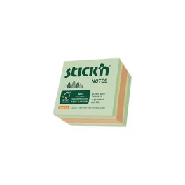   Öntapadó kockatömb, 51x51mm, 240 lap, STICK N, erdő színei pasztell mix