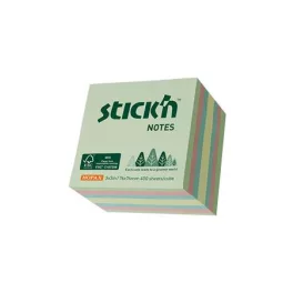   Öntapadó kockatömb, 76x76mm, 400 lap, STICK N, erdő színei pasztell mix