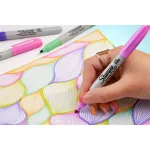 Alkoholos marker készlet, 1 mm, kúpos, SHARPIE "Fine Point", 4 különböző pasztell szín