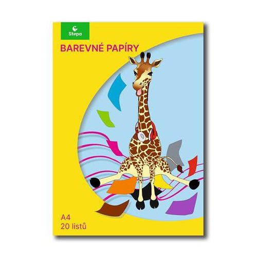 Színes papír,  A4, 80g, 2x10 lap  STEPA, vegyes színek
