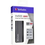 SSD (külső memória), 240 GB, USB 3.2 Gen2, VERBATIM "Vx500", szürke