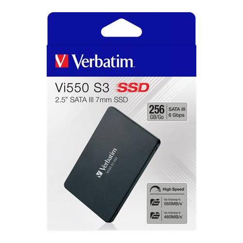 SSD (belső memória), 256GB, SATA 3, 460/560MB/s, VERBATIM "Vi550"