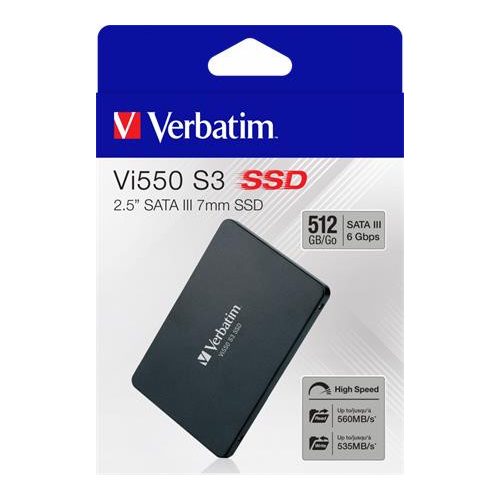 SSD (belső memória), 512GB, SATA 3, 500/520MB/s, VERBATIM "Vi550"