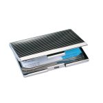 Névjegytartó tárca, fém, 20 db-os, SIGEL, ezüst