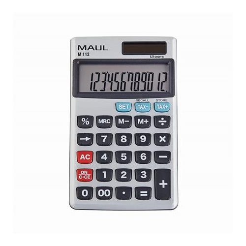 Zsebszámológép, 12 számjegy, fém előlap, MAUL "M 112"