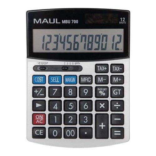 Számológép, asztali, 12 számjegy, MAUL "MBU 700", fekete