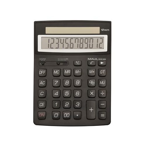 Számológép, asztali, 12 számjegy, MAUL "Eco 950", fekete