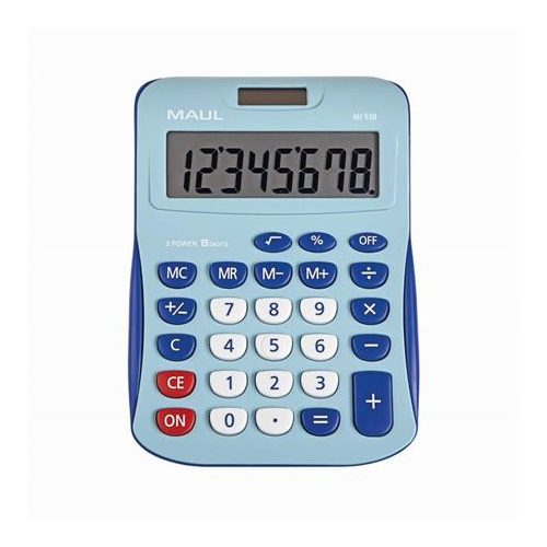 Számológép, asztali, 8 számjegy, MAUL "MJ 550", világoskék-kék
