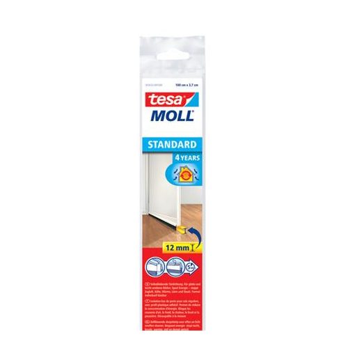 Szigetelő ajtóseprű, 37 mm x 1 m, TESA "tesamoll®", fehér