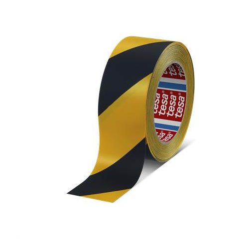 Jelölőszalag, 50 mm x 33 m, TESA "Professional Premium", fekete-sárga