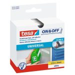 Tépőzár, öntapadó, 20 mm x 2,5 m, TESA "On&Off", fehér