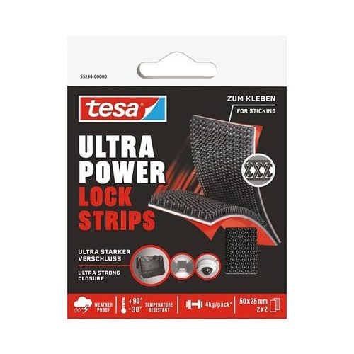 Tépőzáras rögzítőszalag, kétoldalas, 25 x 50 mm, TESA "Ultra Power Lock"