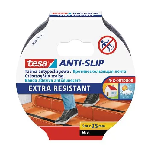 Csúszásgátló szalag, 25 mm x 5 m, TESA "Anti-slip", fekete