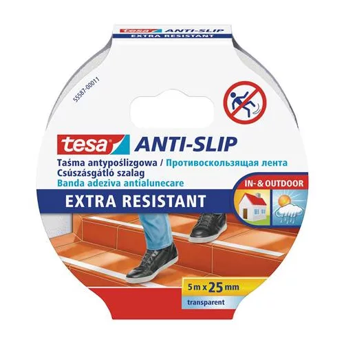 Csúszásgátló szalag, 25 mm x 5 m, TESA "Anti-slip", átlátszó
