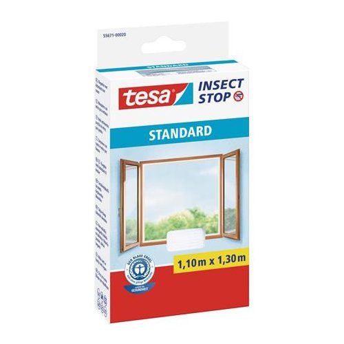 Szúnyogháló, ablakra, tépőzáras, 1,1 x 1,3 m, TESA "Standard", fehér