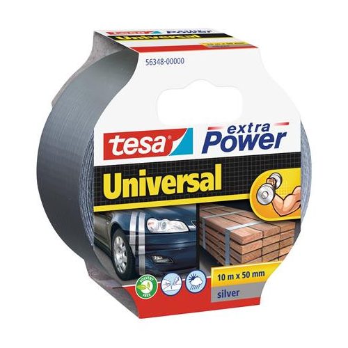 Ragasztószalag, 50 mm x 10 m, TESA "extra Power", ezüst