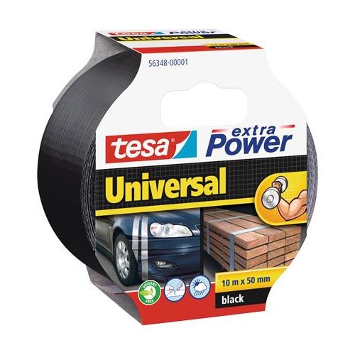 Ragasztószalag, 50 mm x 10 m, TESA "extra Power", fekete