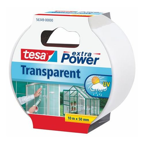 Ragasztószalag, javító, 50 mm x 10 m, TESA, "Extra Power Transparent", átlátszó