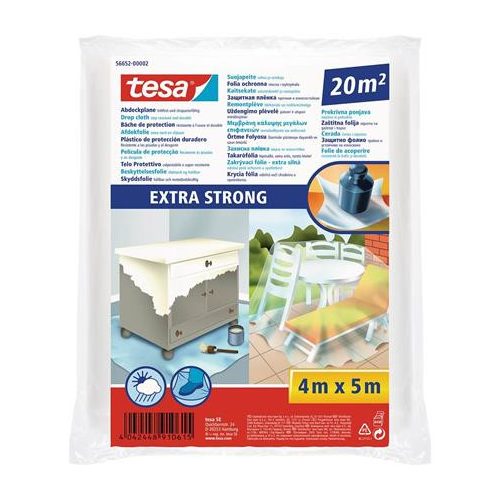 Takarófólia, lépésálló, extra erős, 5 m x 4 m, TESA "Extra Strong"