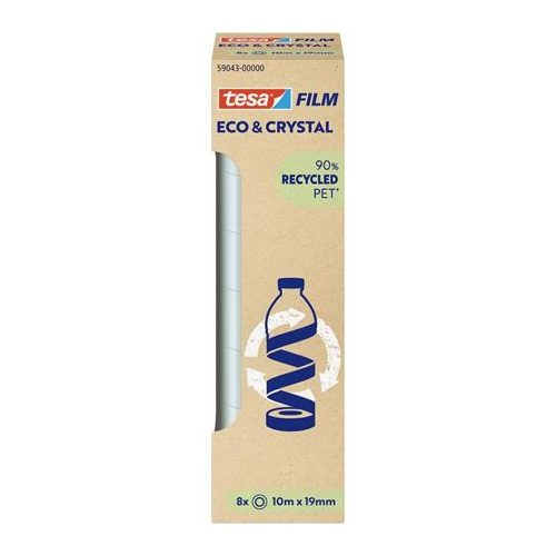 Ragasztószalag, 8 db 19 mm x 10 m, TESA "Eco&Crystal", átlátszó