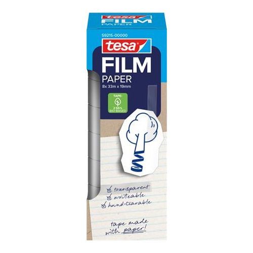 Ragasztószalag, írható, papír, 19 mm x 33 m, TESA "Tesafilm", átlátszó