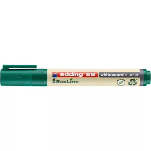 Tábla- és flipchart marker, 1,5-3 mm, kúpos, EDDING "28 Ecoline", zöld
