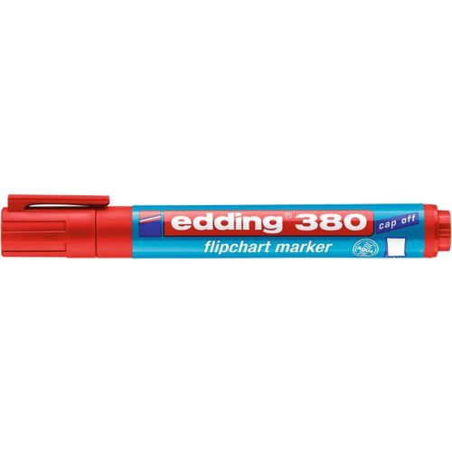 Flipchart marker, 1,5-3 mm, kúpos, EDDING "380", piros