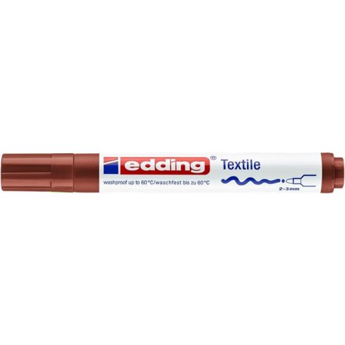 Textilmarker, 2-3 mm, kúpos, EDDING "4500", barna