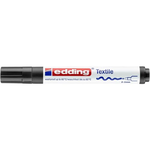 Textilmarker, 2-3 mm, kúpos, EDDING "4500", fekete