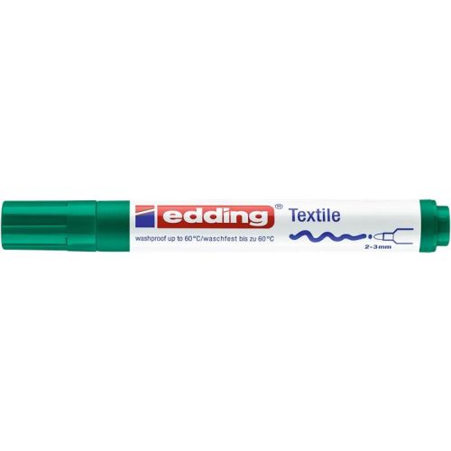 Textilmarker, 2-3 mm, kúpos, EDDING "4500", zöld
