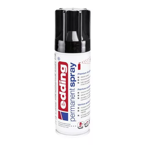 Akrilfesték spray, 200 ml, EDDING "5200", fényes fekete