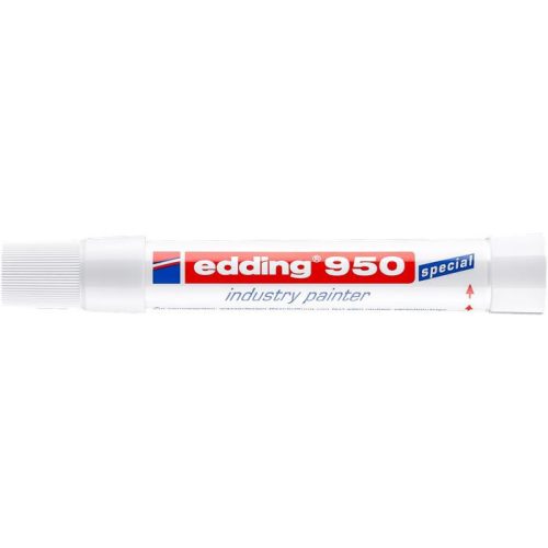 Jelölő marker, 10 mm, kúpos, EDDING "950", fehér
