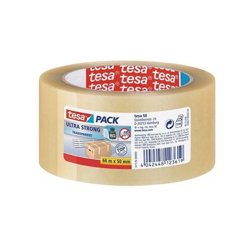 Csomagolószalag, 50 mm x 66 m, TESA "Ultra Strong", átlátszó